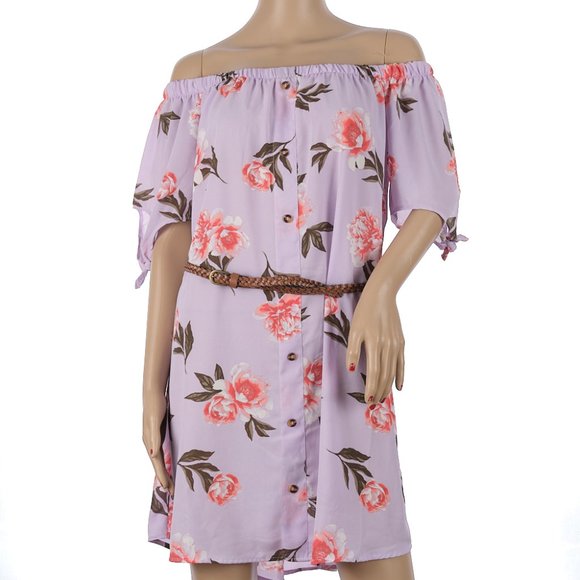 Rue21 Dresses & Skirts - Rue 21 Floral Rose Off Shoulder Dress Large NWT